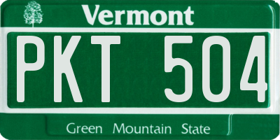 VT license plate PKT504