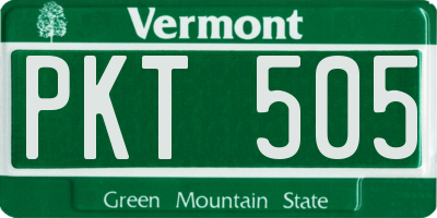 VT license plate PKT505
