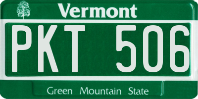 VT license plate PKT506