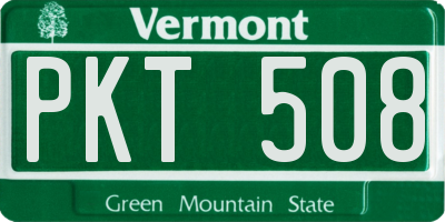 VT license plate PKT508