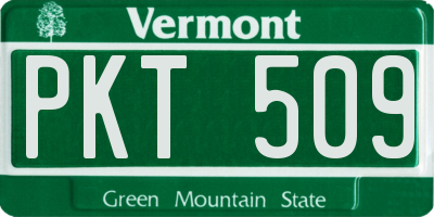 VT license plate PKT509