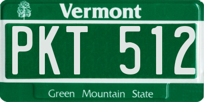 VT license plate PKT512