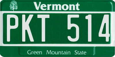 VT license plate PKT514