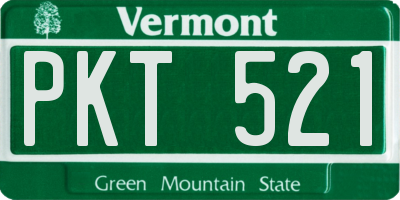 VT license plate PKT521