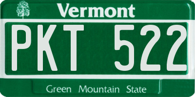 VT license plate PKT522