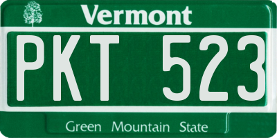 VT license plate PKT523
