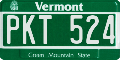VT license plate PKT524