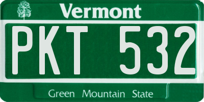 VT license plate PKT532