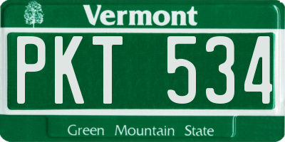 VT license plate PKT534