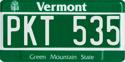 VT license plate PKT535
