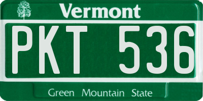 VT license plate PKT536
