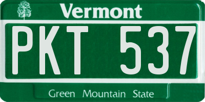 VT license plate PKT537