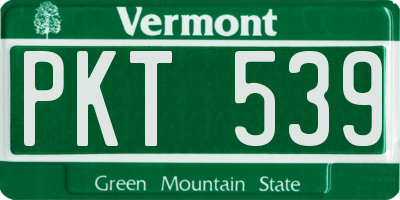 VT license plate PKT539