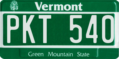 VT license plate PKT540