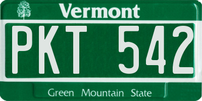 VT license plate PKT542