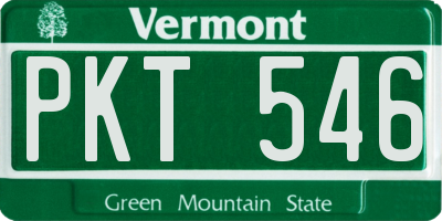 VT license plate PKT546