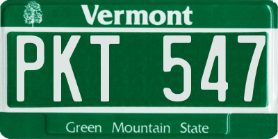 VT license plate PKT547
