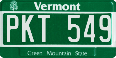 VT license plate PKT549