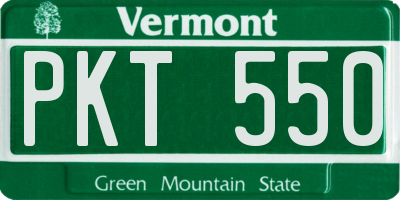 VT license plate PKT550