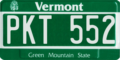 VT license plate PKT552
