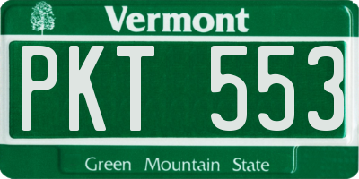 VT license plate PKT553