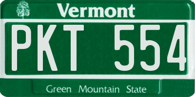 VT license plate PKT554