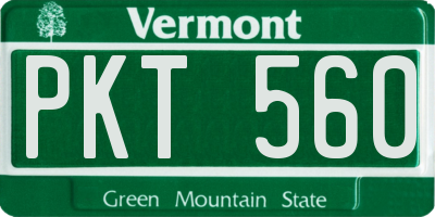 VT license plate PKT560