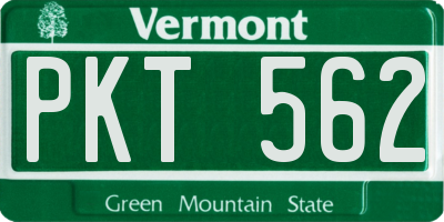 VT license plate PKT562