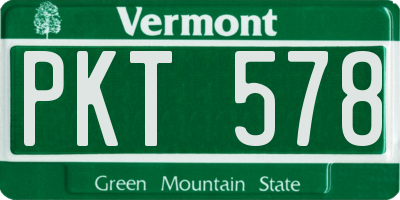 VT license plate PKT578
