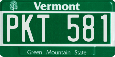 VT license plate PKT581