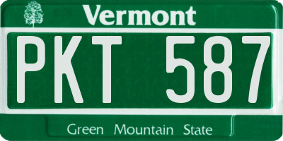 VT license plate PKT587