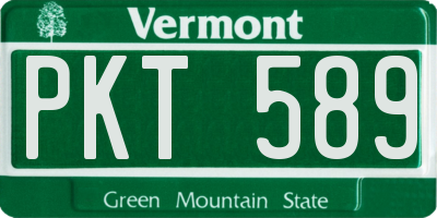 VT license plate PKT589