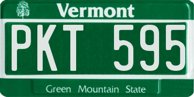 VT license plate PKT595
