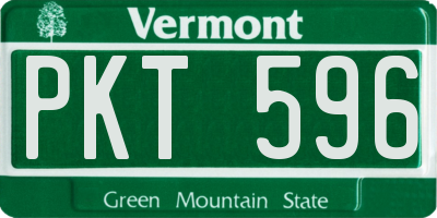 VT license plate PKT596