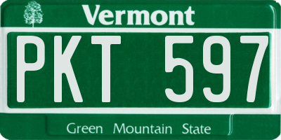 VT license plate PKT597