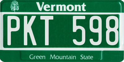 VT license plate PKT598