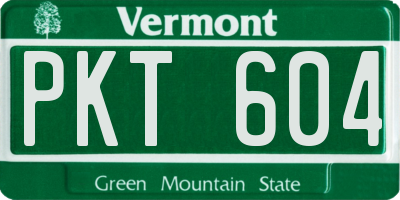 VT license plate PKT604