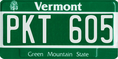 VT license plate PKT605