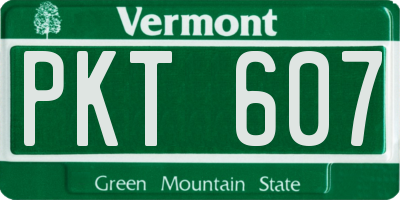 VT license plate PKT607