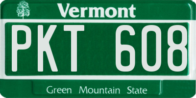VT license plate PKT608