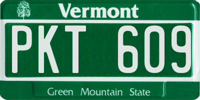 VT license plate PKT609