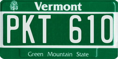 VT license plate PKT610