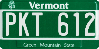 VT license plate PKT612