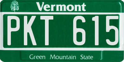 VT license plate PKT615