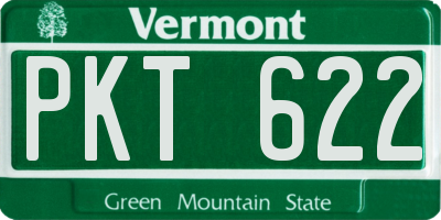 VT license plate PKT622