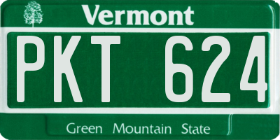 VT license plate PKT624
