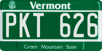 VT license plate PKT626