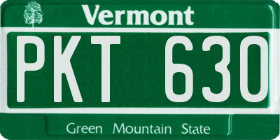 VT license plate PKT630