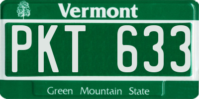 VT license plate PKT633