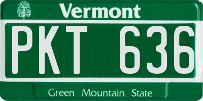 VT license plate PKT636